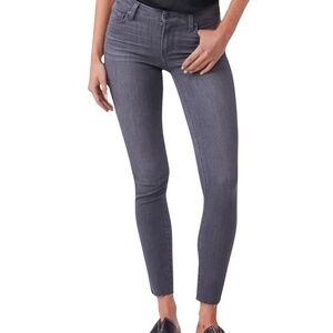PAIGE Verdugo Raw Hem Ankle Mid-Rise Skinny Jeans in Dusk Grey 26